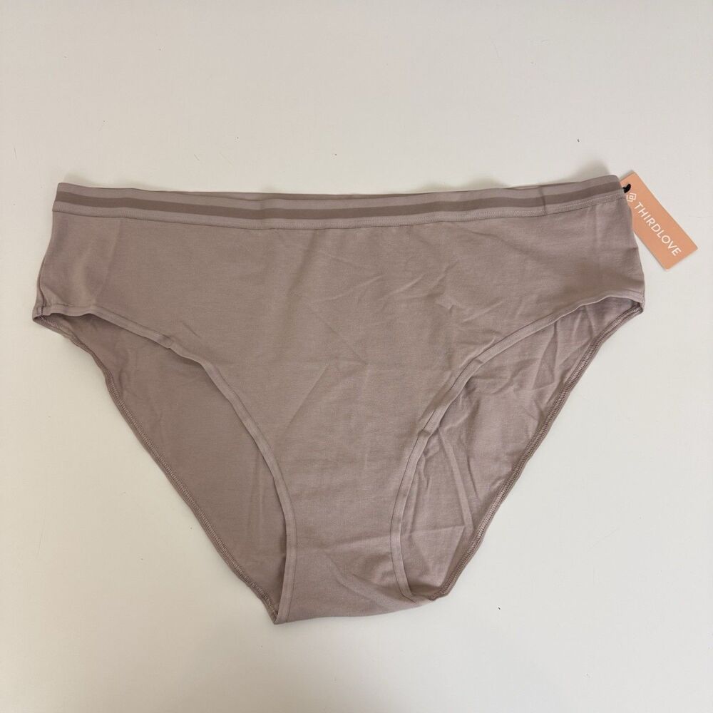 ThirdLove Third Love Everyday Cotton Mid Rise Brief Panty Underwear Beige 3X NWT